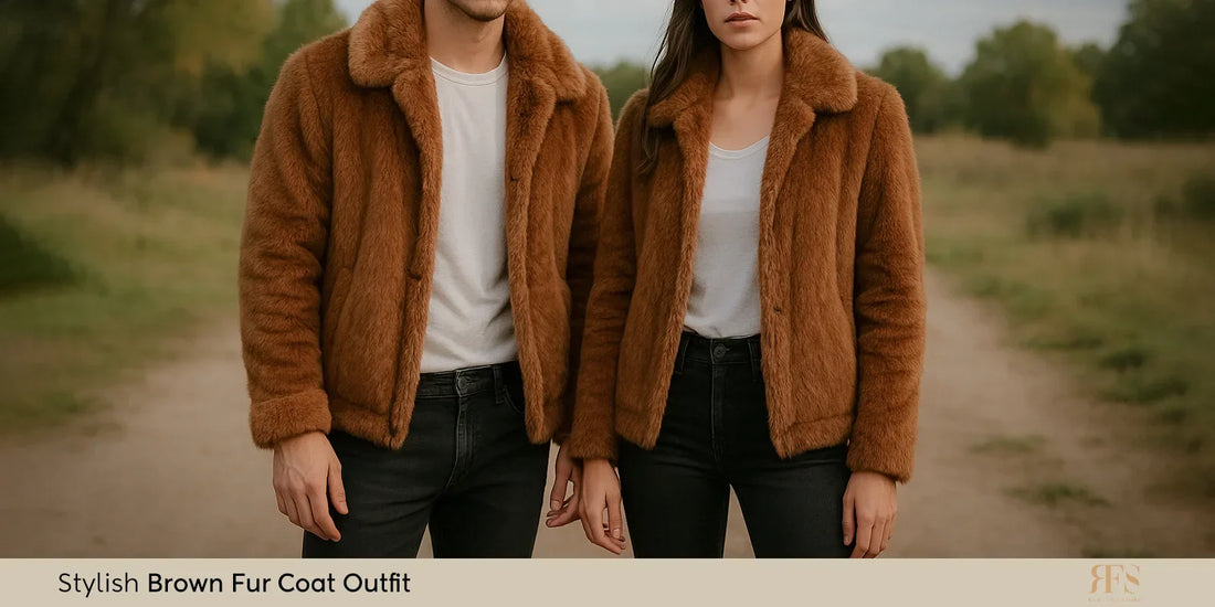 brown fur coat outfit