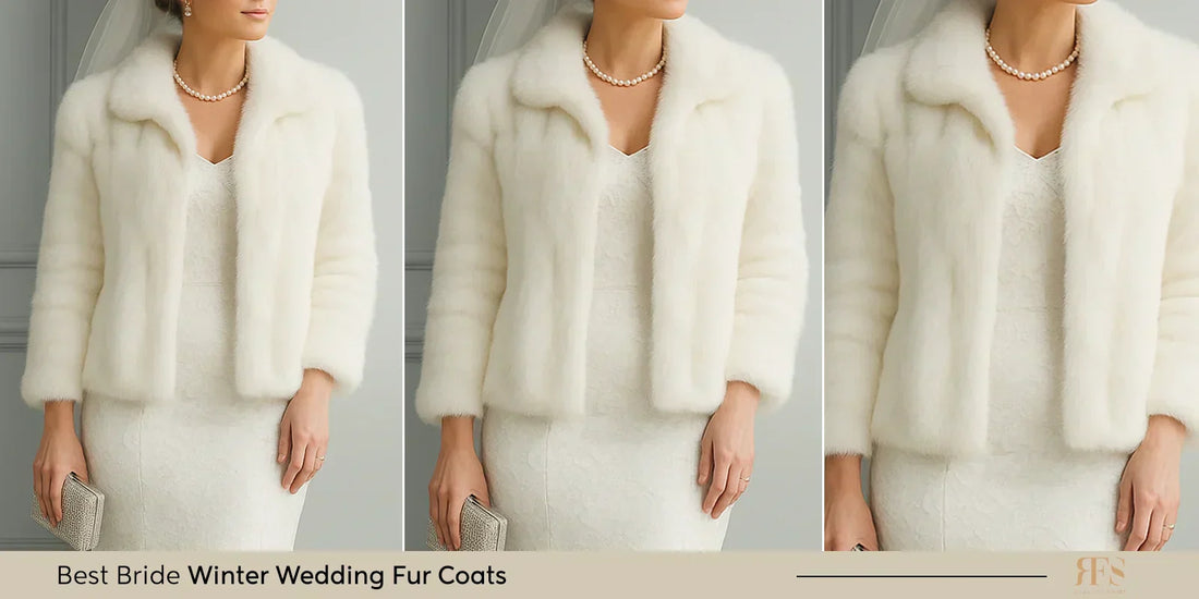 bride winter wedding fur coat