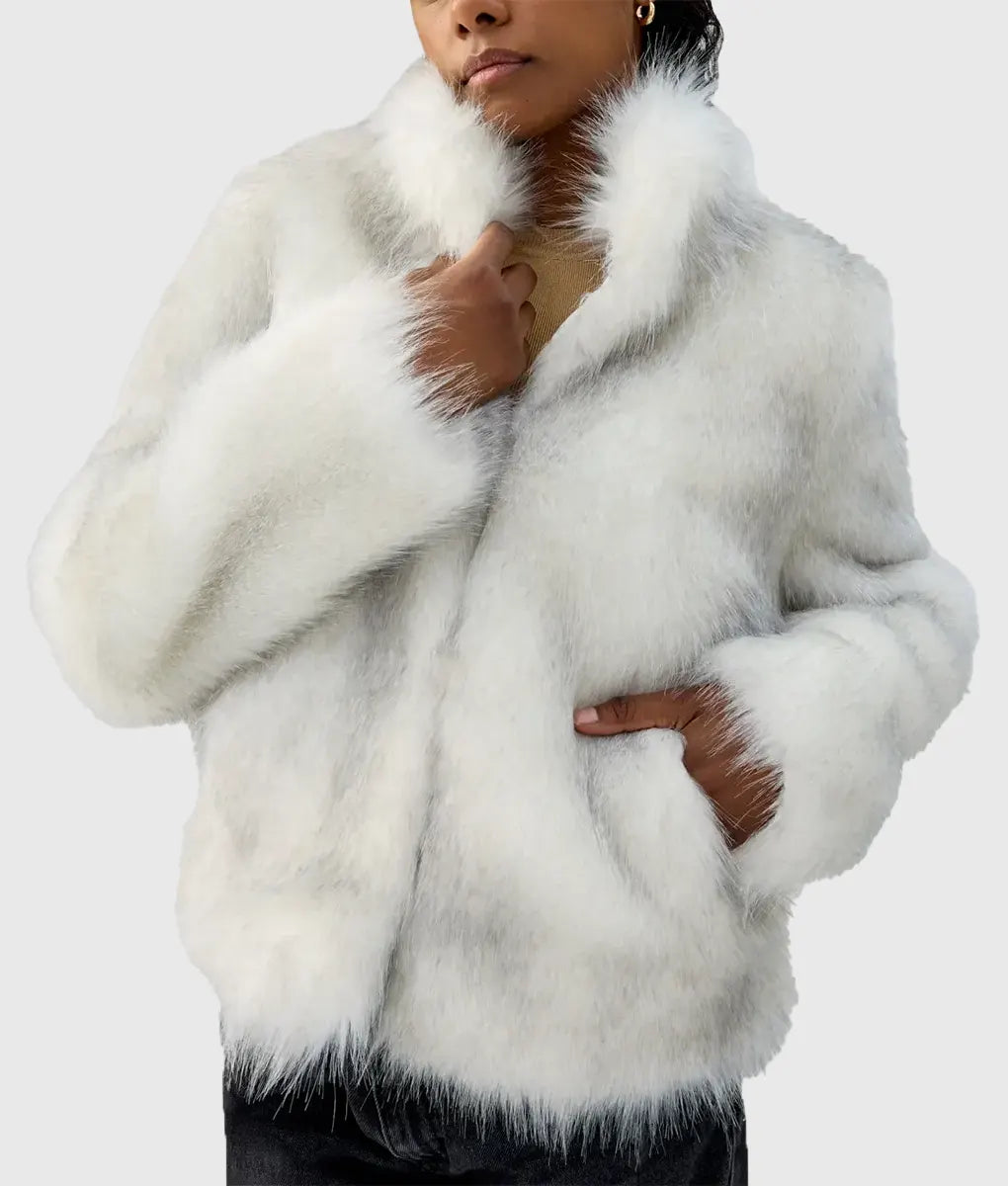 White Faux Fur Coat