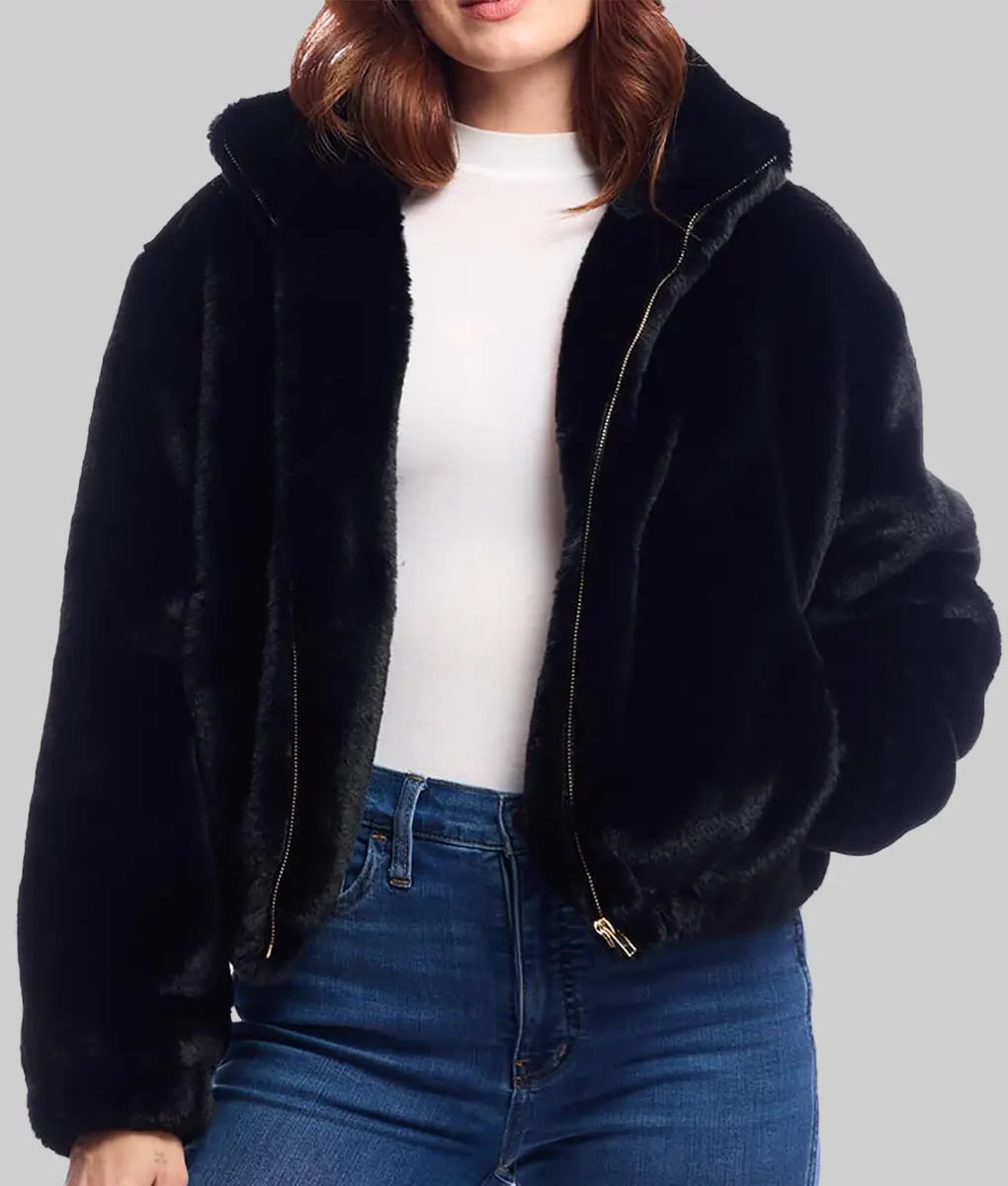 Black Faux Fur Coat