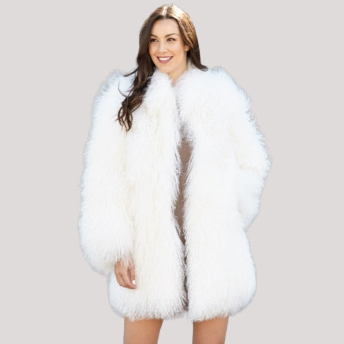 Lamb fur coat