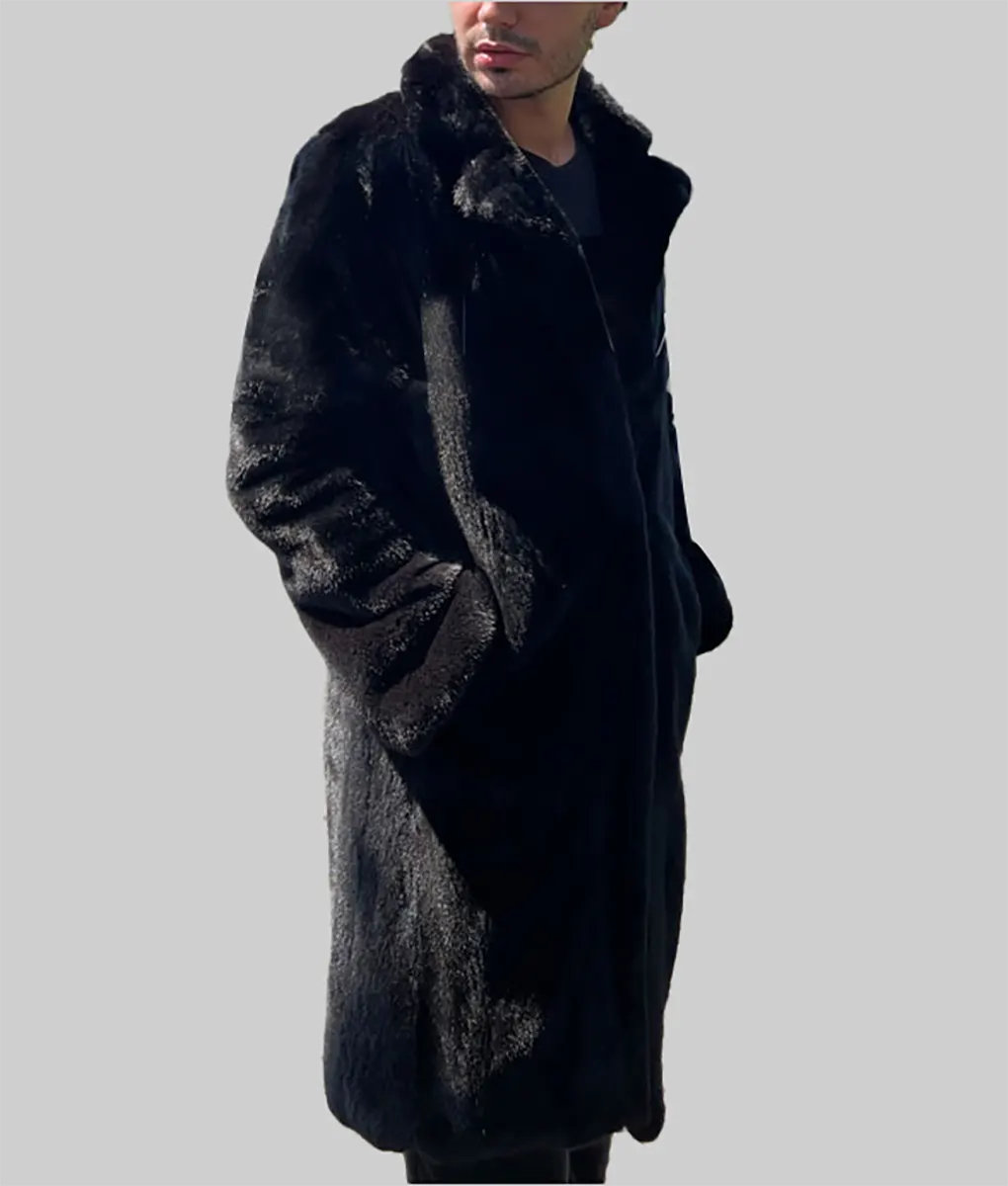 Arches Men Black Mink Fur Coat - Men Black Mink Fur Coat-1