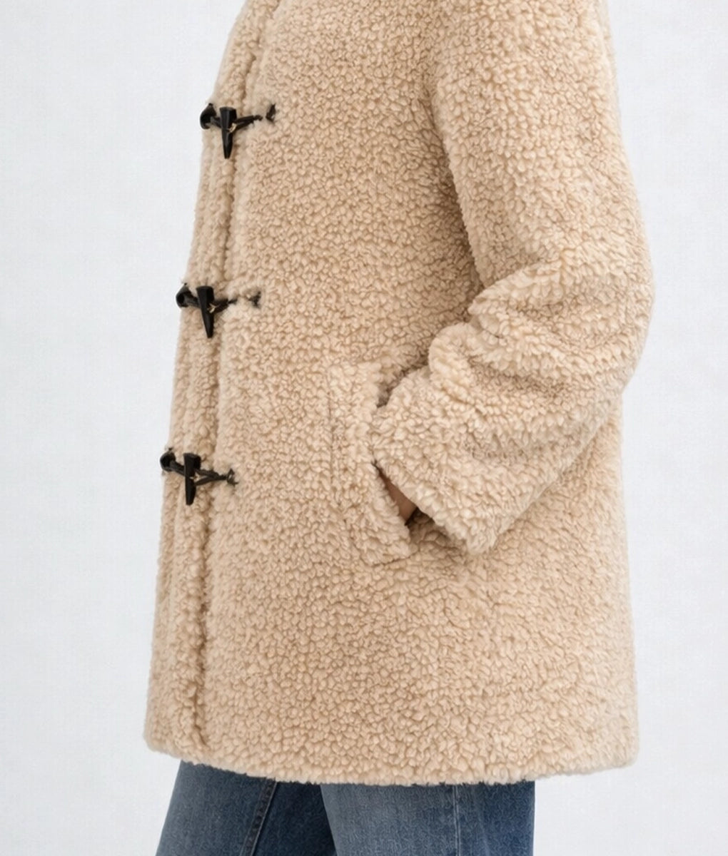 Camilla Women's Off White Oversized Faux Fur Shearling Coat