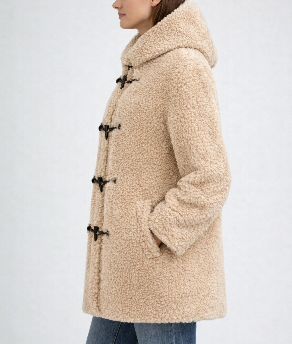 Camilla Women's Off White Oversized Faux Fur Shearling Coat