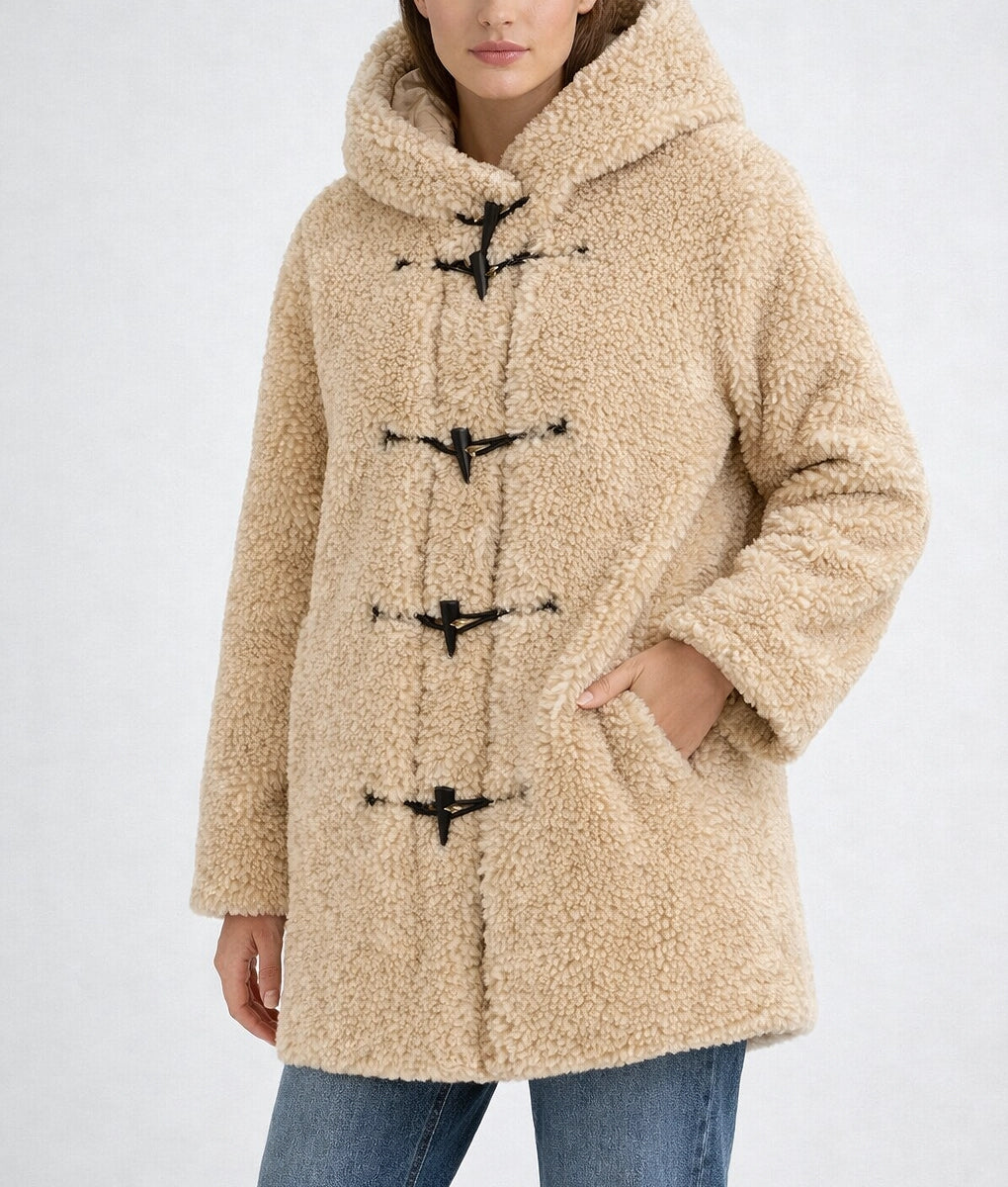 Camilla Women's Off White Oversized Faux Fur Shearling Coat