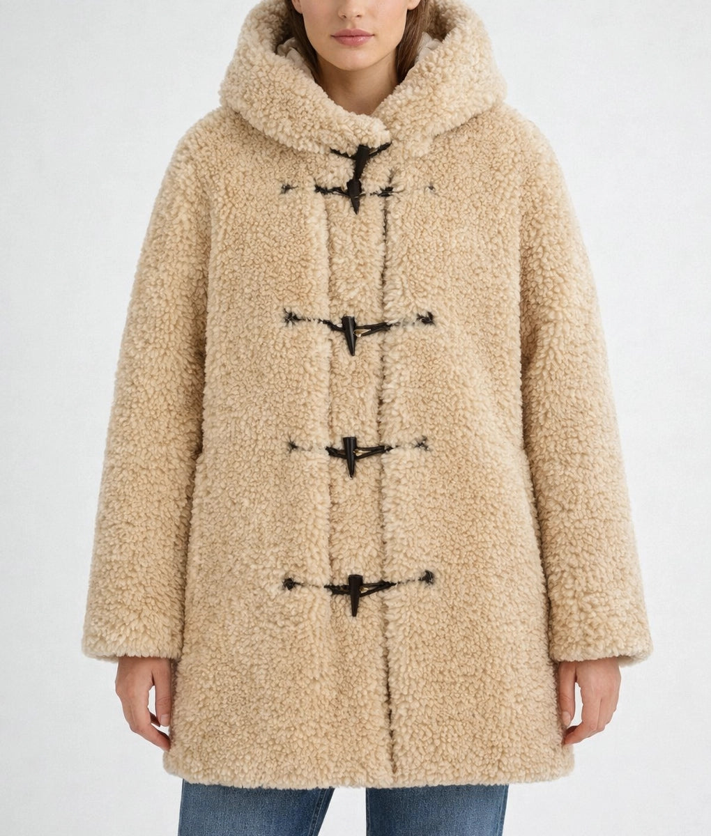 Camilla Women's Off White Oversized Faux Fur Shearling Coat