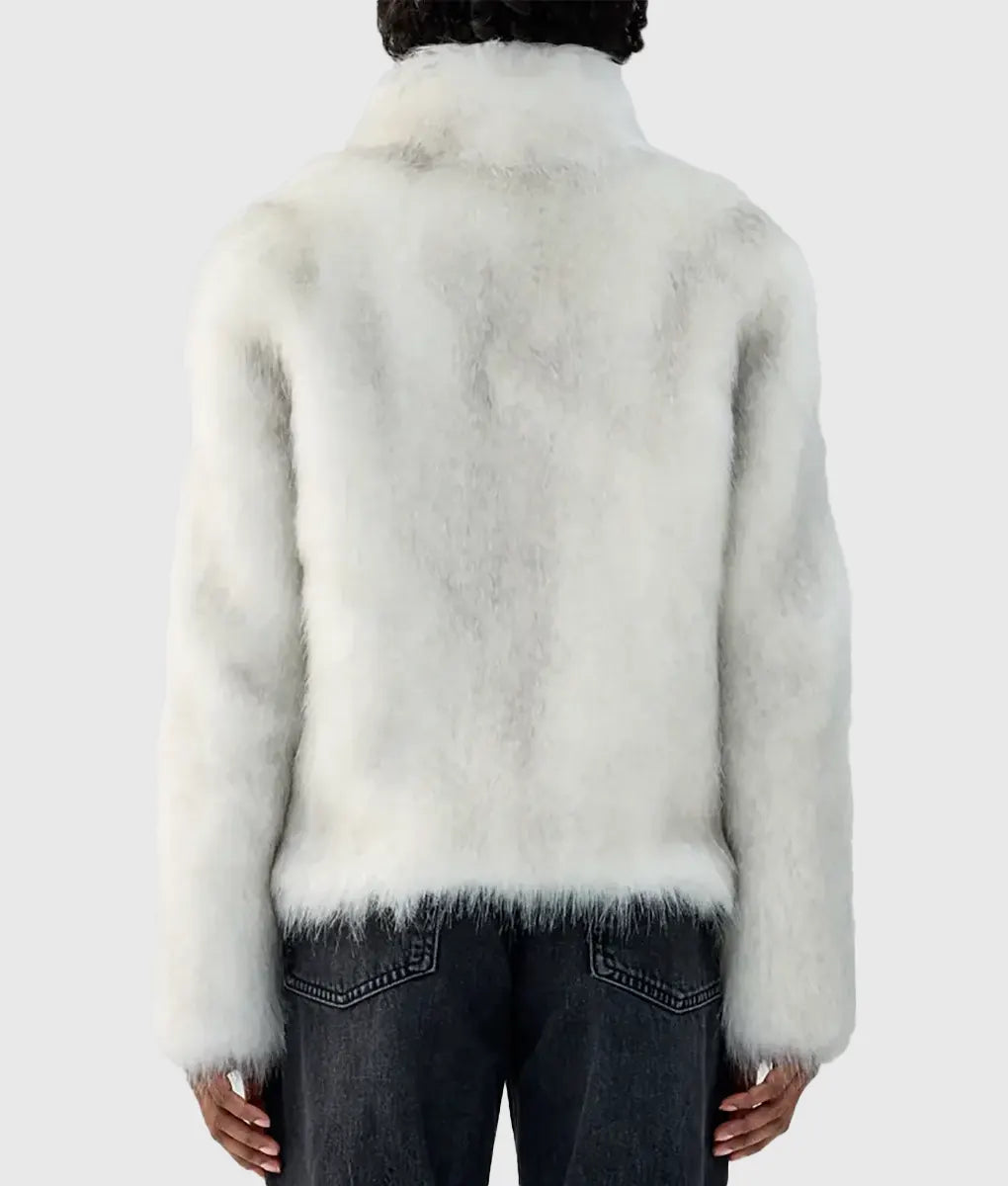 Feoni Women White Faux Fur Coat