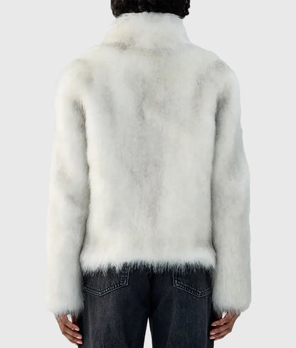 Feoni Women White Faux Fur Coat