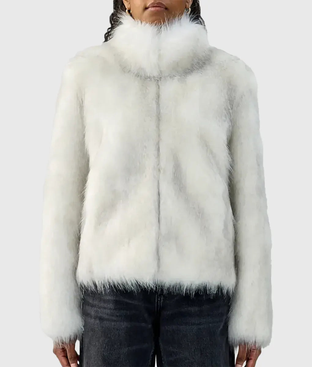 Feoni Women White Faux Fur Coat