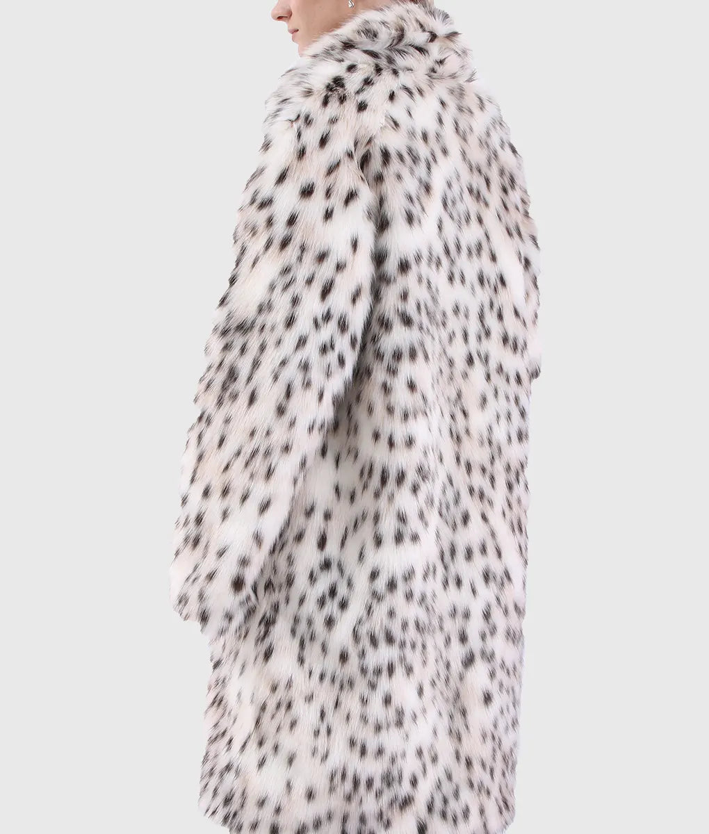 Helena Women Black & White Lynx Fur Coat