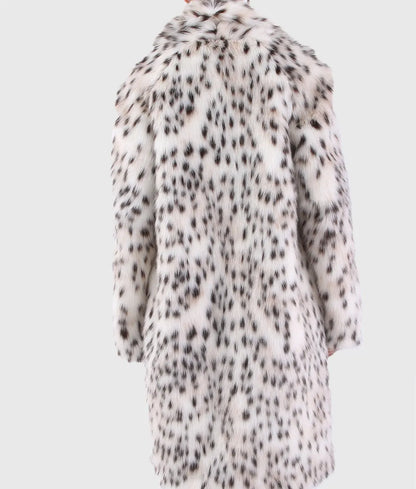 Helena Women Black & White Lynx Fur Coat