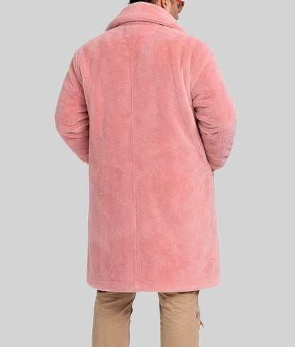 Jason Men's Pink Faux Fur Coat