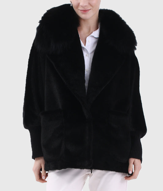 Leins Women Black Mink Fur Jacket-1