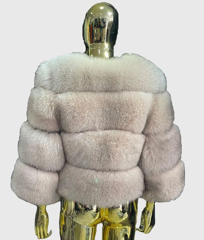 Lenny Women White Fox Fur Coat