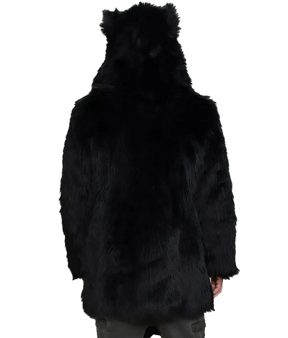 Michael Men Black Faux Fur Coat