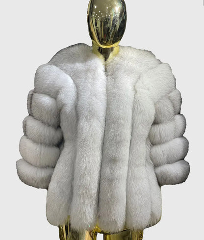 Penelope Women White Fox Fur Jacket