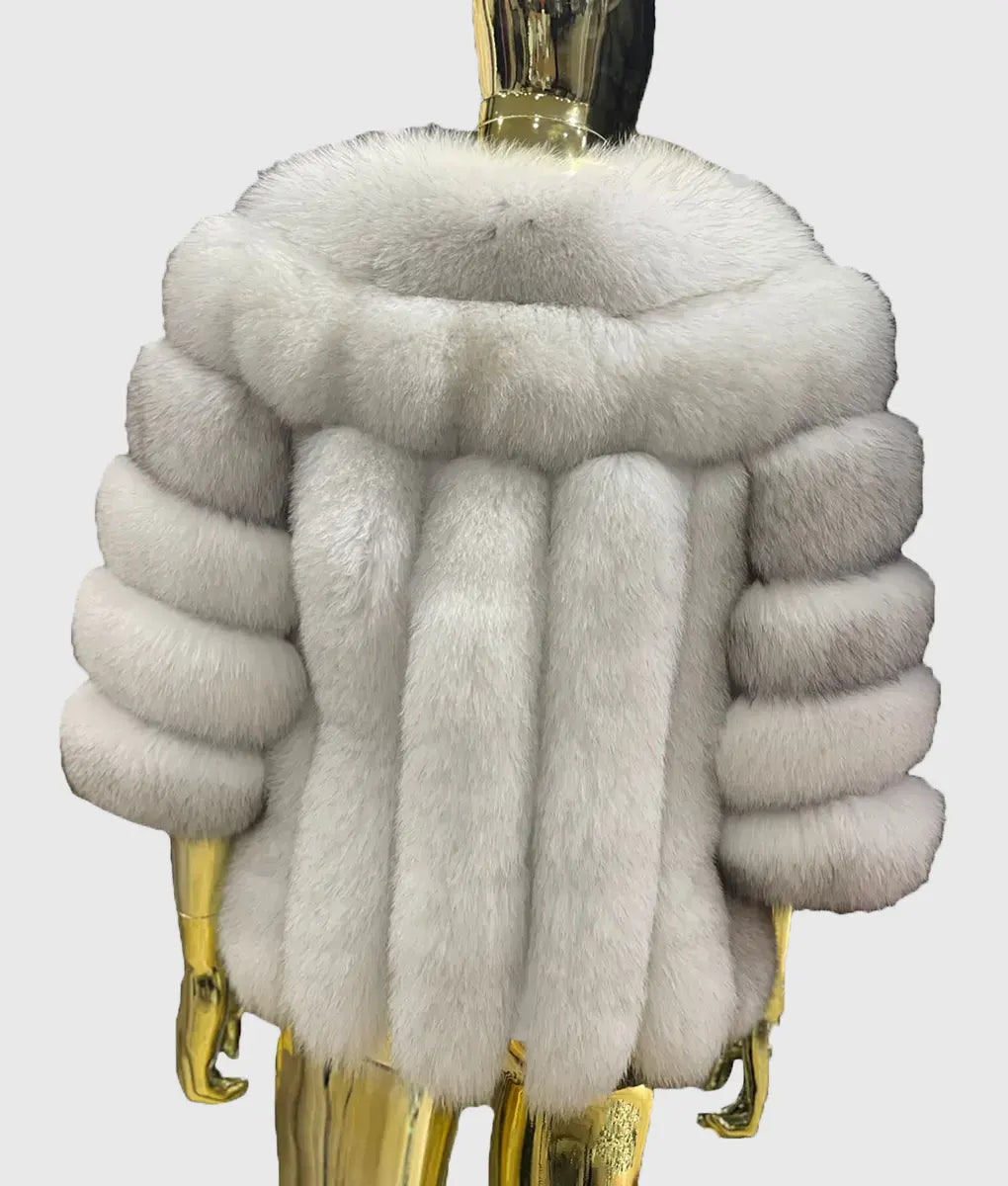 Penelope Women White Fox Fur Jacket