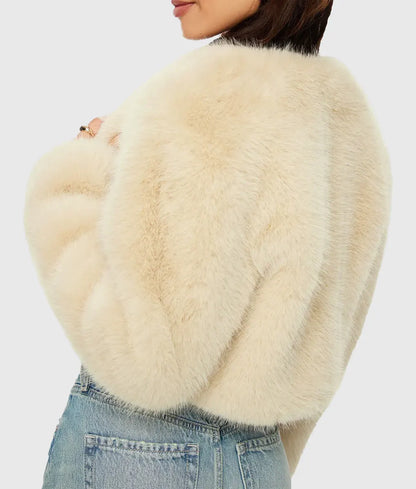 Siena Women White Faux Fur Jacket